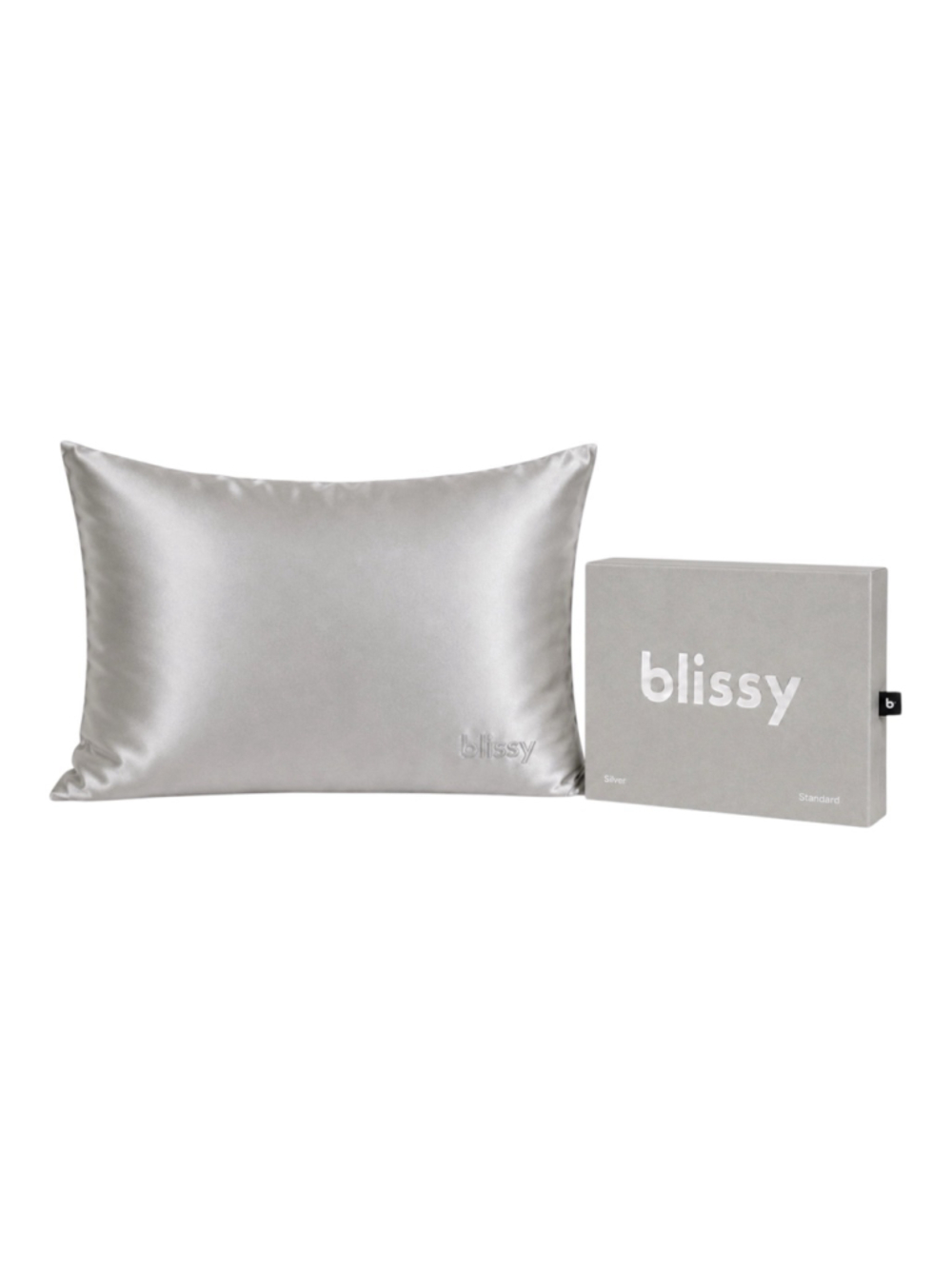 Blissy 100% Mulberry Silk Pillowcase Silver Standard NIB